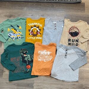 Kids Graphic Long Sleeve Tees - 5T, Bundle of 7